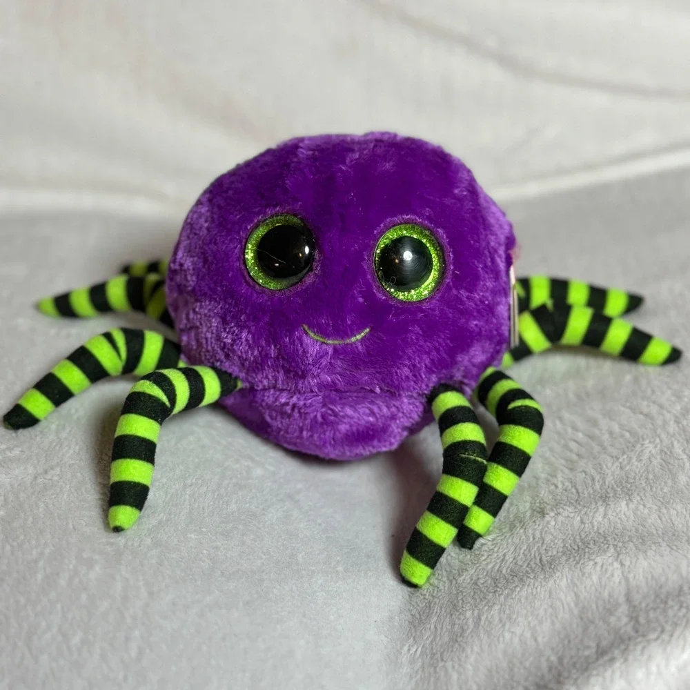Ty Beanie Boos Crawly Purple Halloween Spider Plush 6